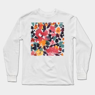 Colorful Abstract Watercolor Flowers 28, Modern Bouquet Illustration Long Sleeve T-Shirt